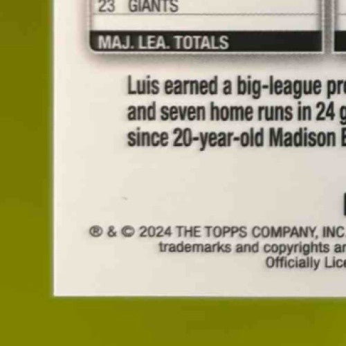 2024 Topps Gilded Collection Luis Matos Gold Lava Refractor 1/10 RC SF Giants