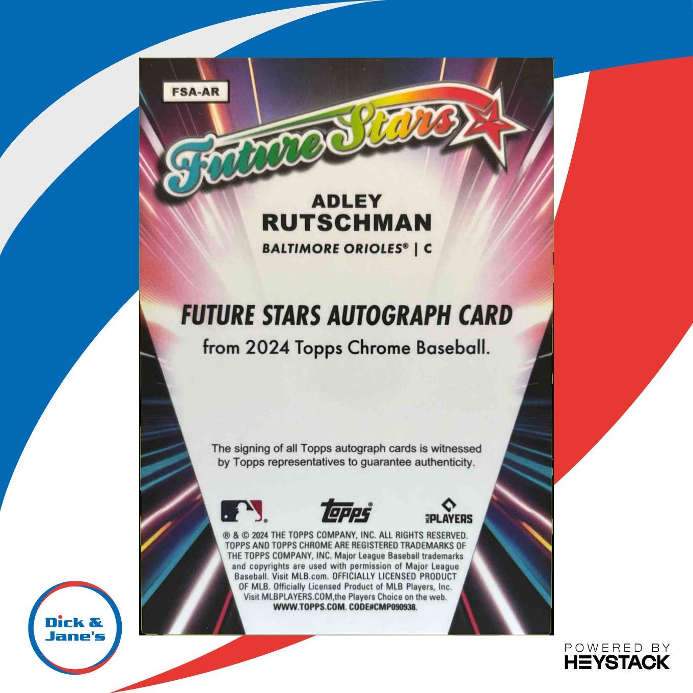 2024 Topps Chrome Update Adley Rutschman Future Stars Auto Orange Refractor /25