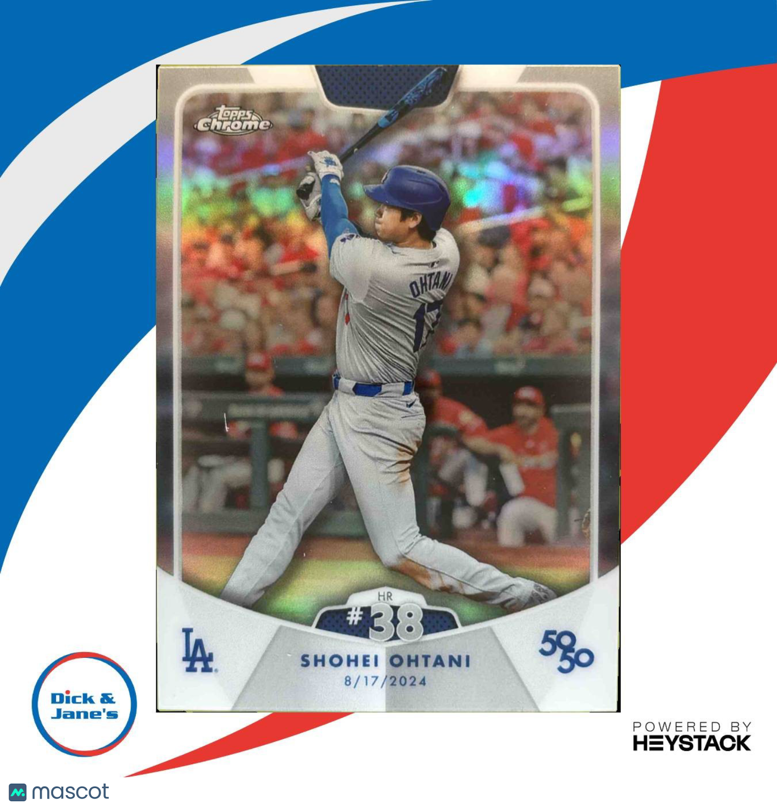 2024 Topps 50/50: Shohei Ohtani Chrome Refractor #38 Los Angeles Dodgers /75