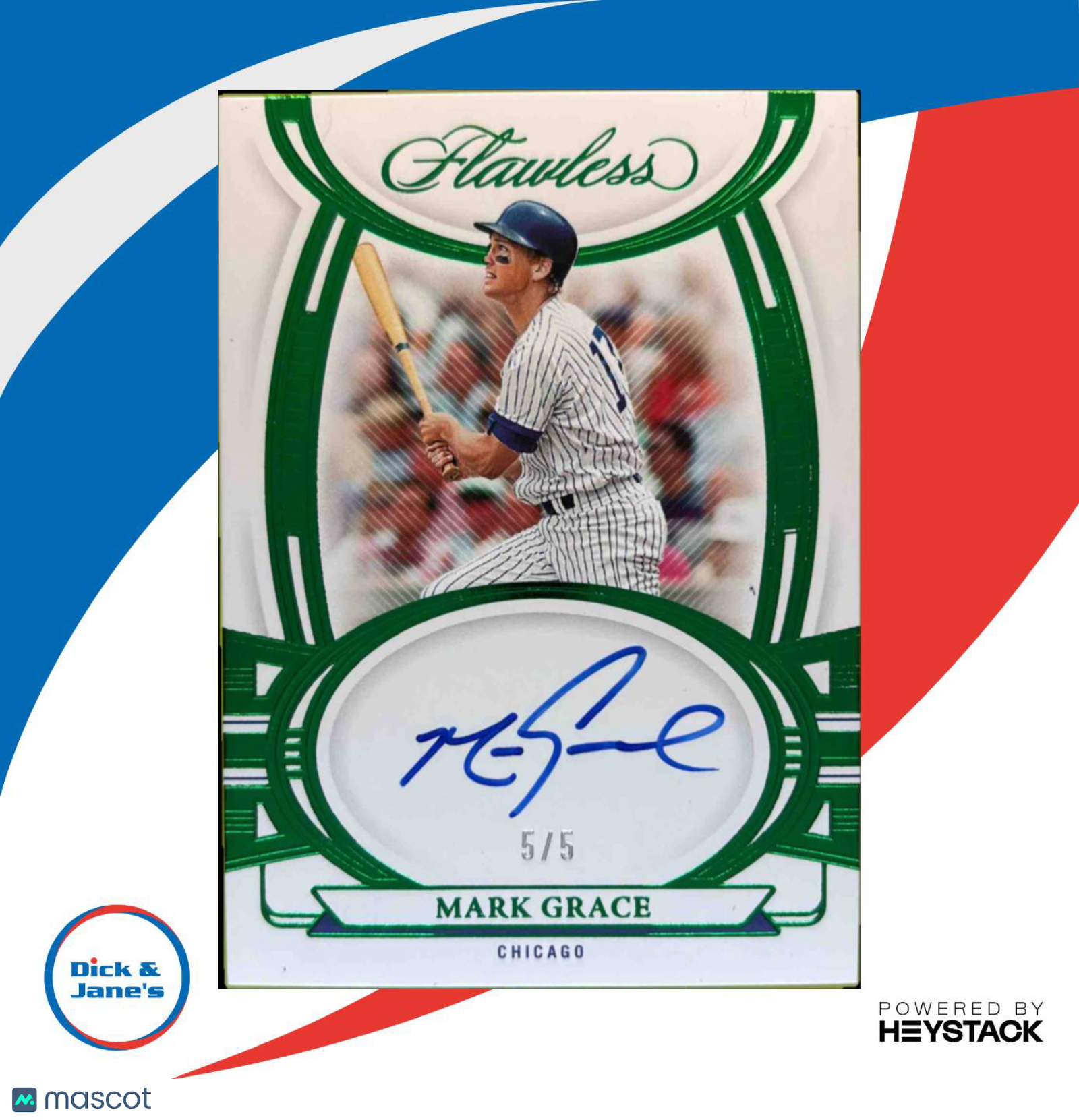 2023 Panini Flawless Mark Grace Signatures Emerald 5/5 #FS-MG Auto Chicago Cubs