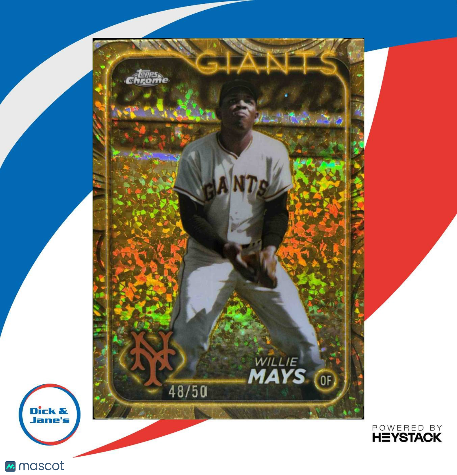 2024 Topps Gilded Collection Willie Mays Mini-Diamond Refractor 48/50 New York