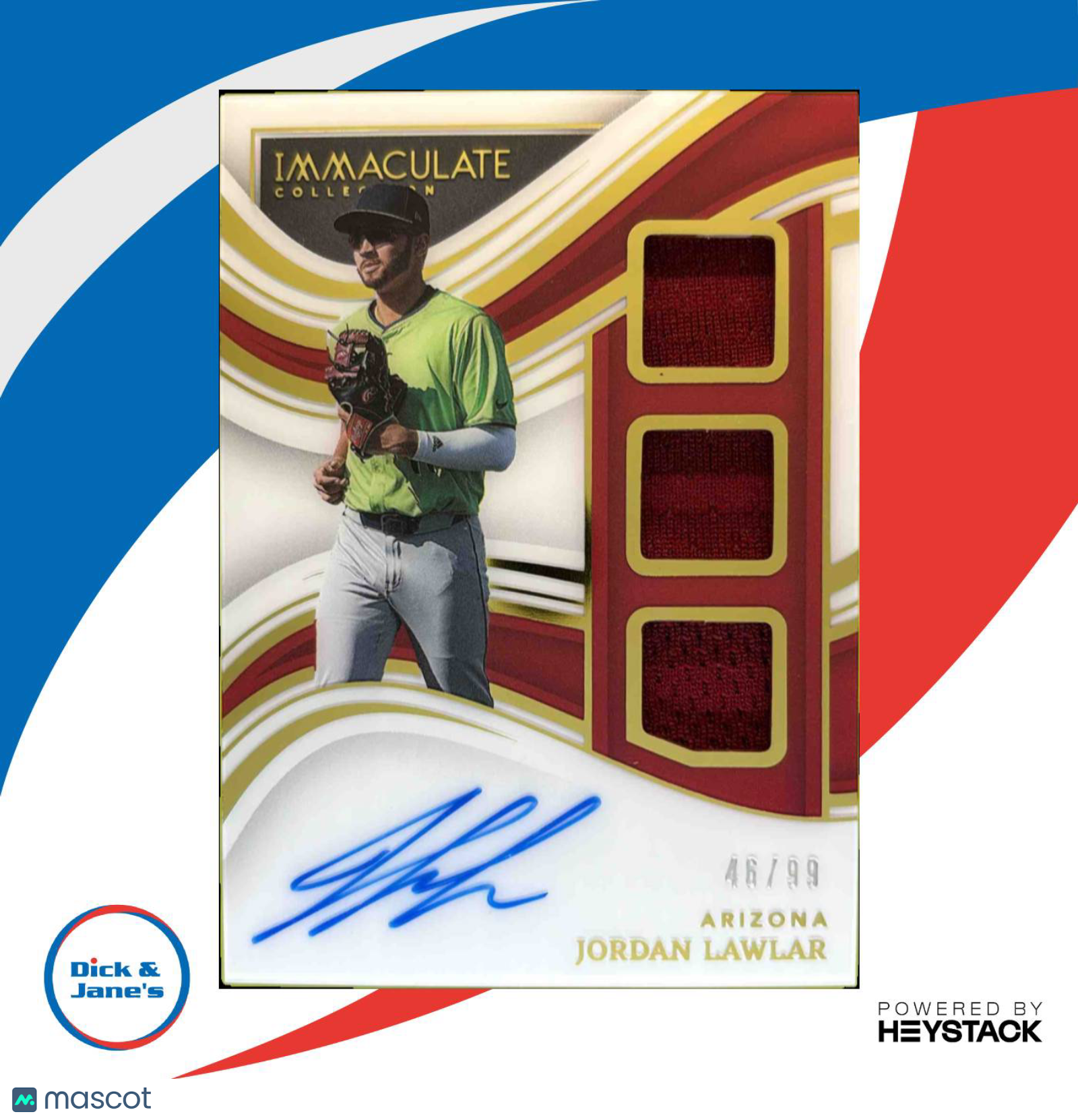 2023 Immaculate Collection Jordan Lawlar Prospect Memorabilia Signatures/99 Auto