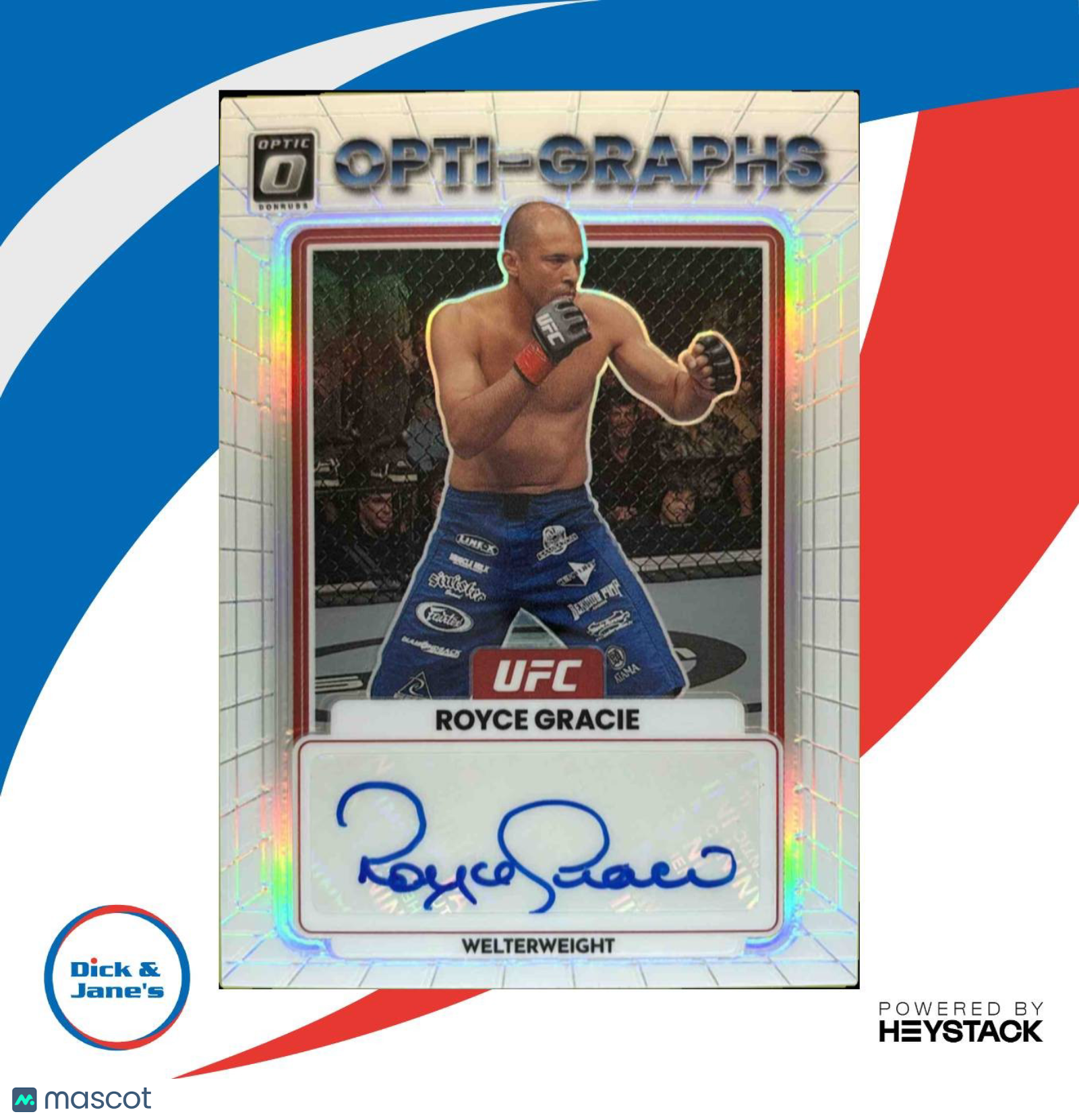2023 Panini Donruss Optic UFC Royce Gracie Opti Graphs #OG-RGR Auto Holo Prizm