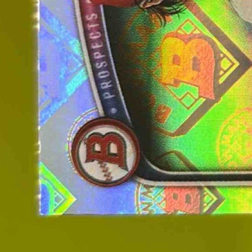 2025 Bowman George Klassen Prospects Retro Logo Foil Pattern Los Angeles Angels