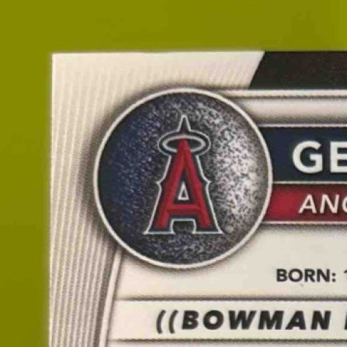 2025 Bowman George Klassen Prospects Retro Logo Foil Pattern Los Angeles Angels
