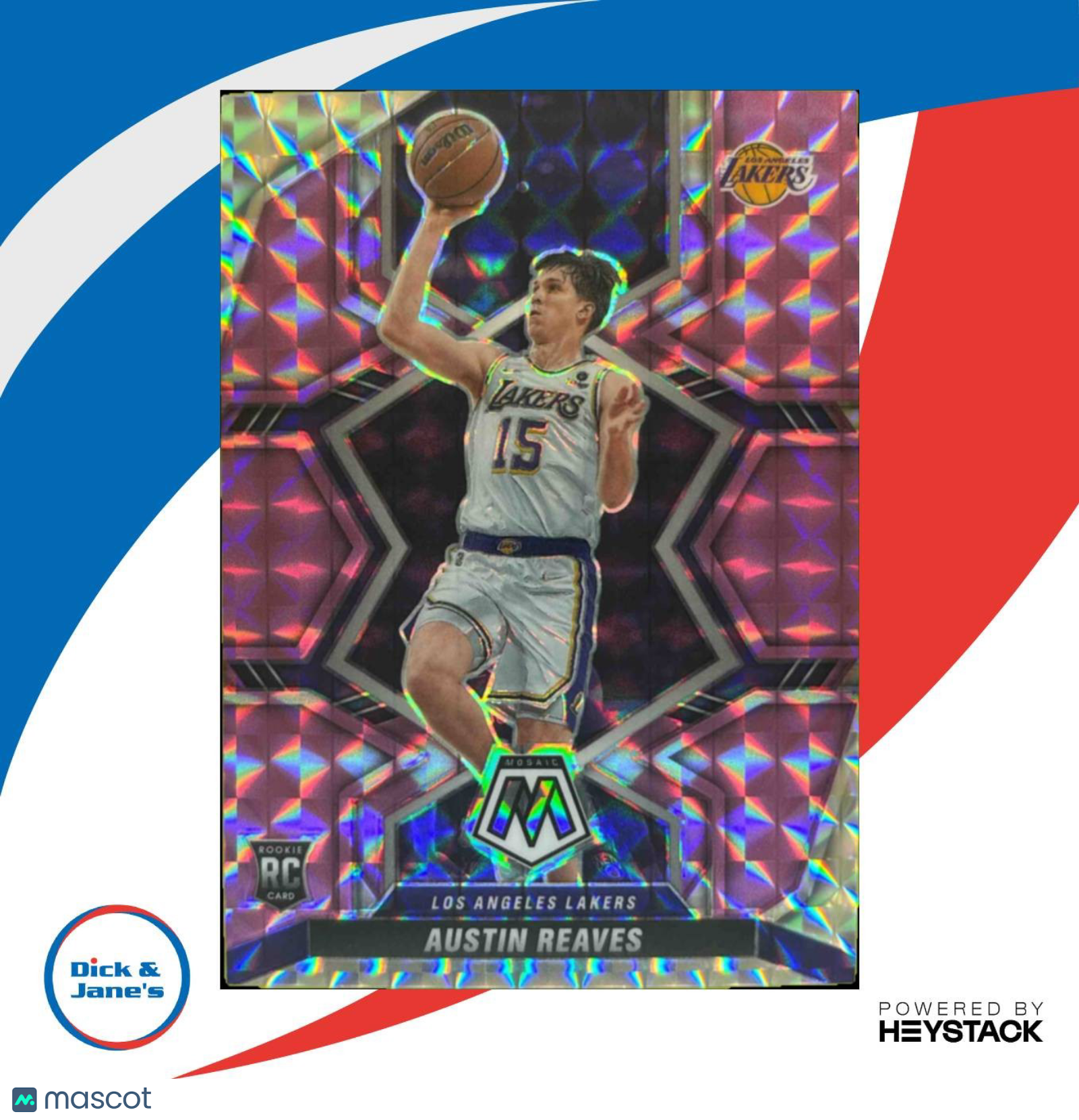 2021-22 Panini Mosaic Austin Reaves Purple 20/49 #241 RC Los Angeles Lakers