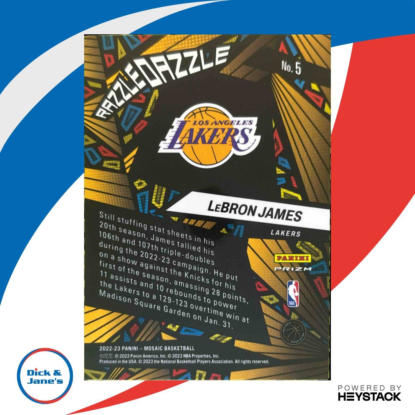 2022-23 Panini Mosaic LeBron James Razzle Dazzle #5 Los Angeles Lakers