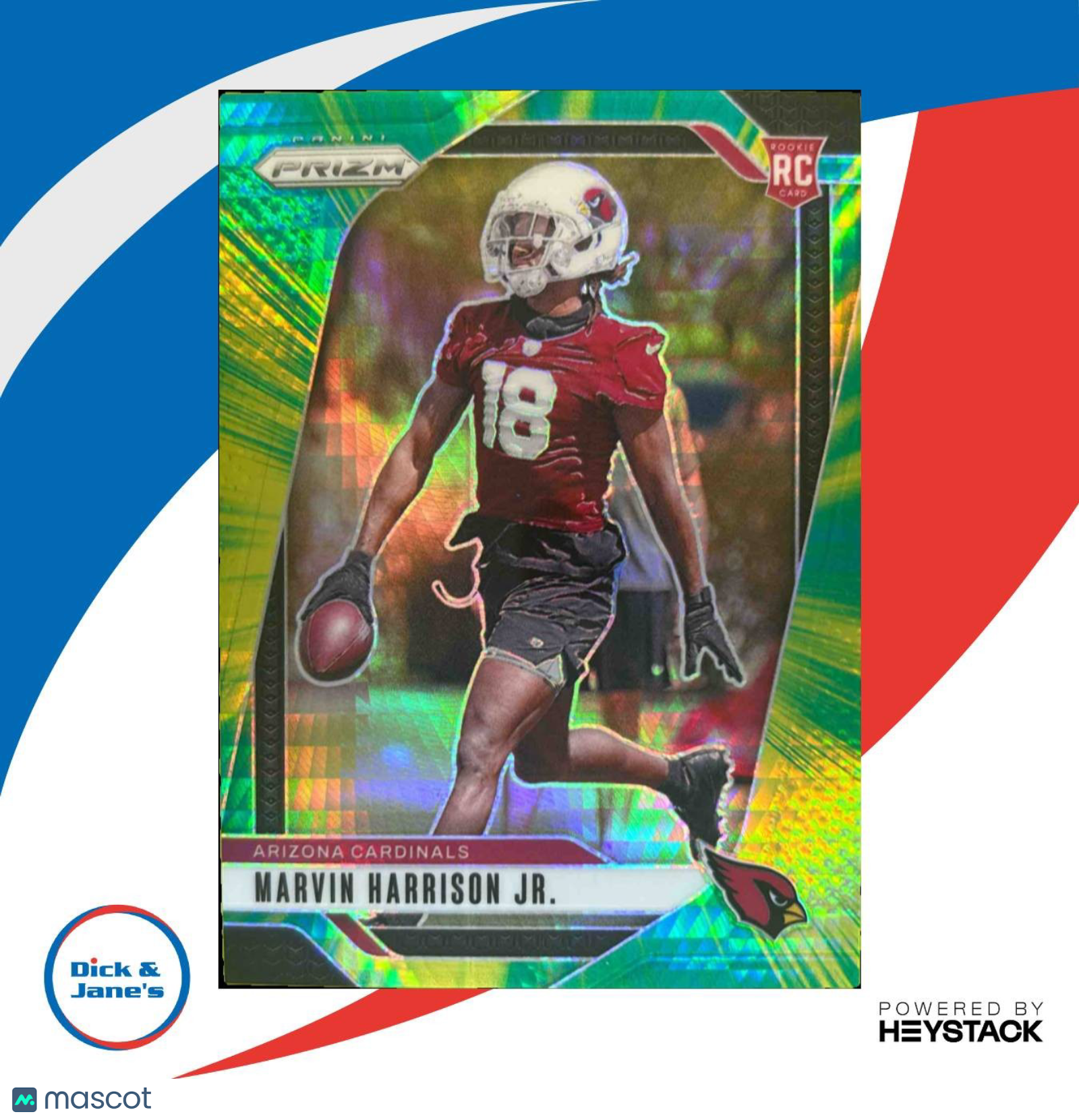 2024 Panini Prizm Marvin Harrison Jr. Hyper 42/180 #375 RC Arizona Cardinals