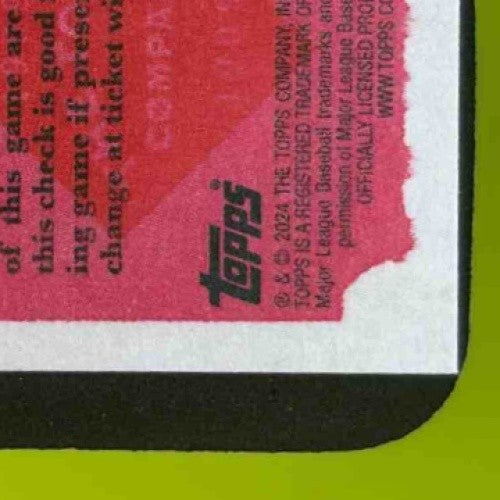 2024 Topps 206 Pedro Martinez 1909 Ticket Stub Rain Check Print Run 15 Expos