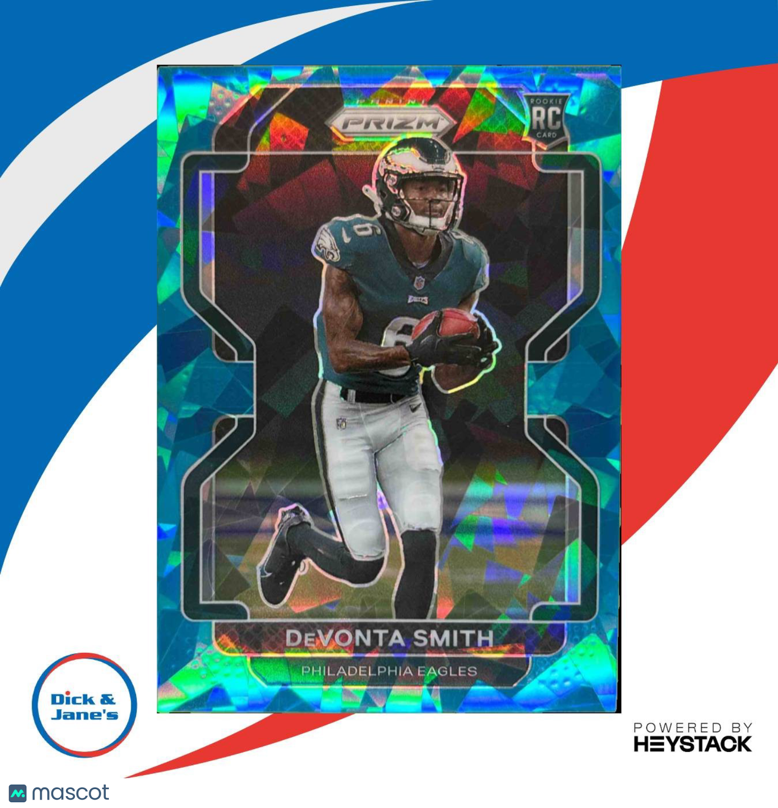 2021 Panini Prizm DeVonta Smith Blue Ice 49/99 #335 RC Philadelphia Eagles