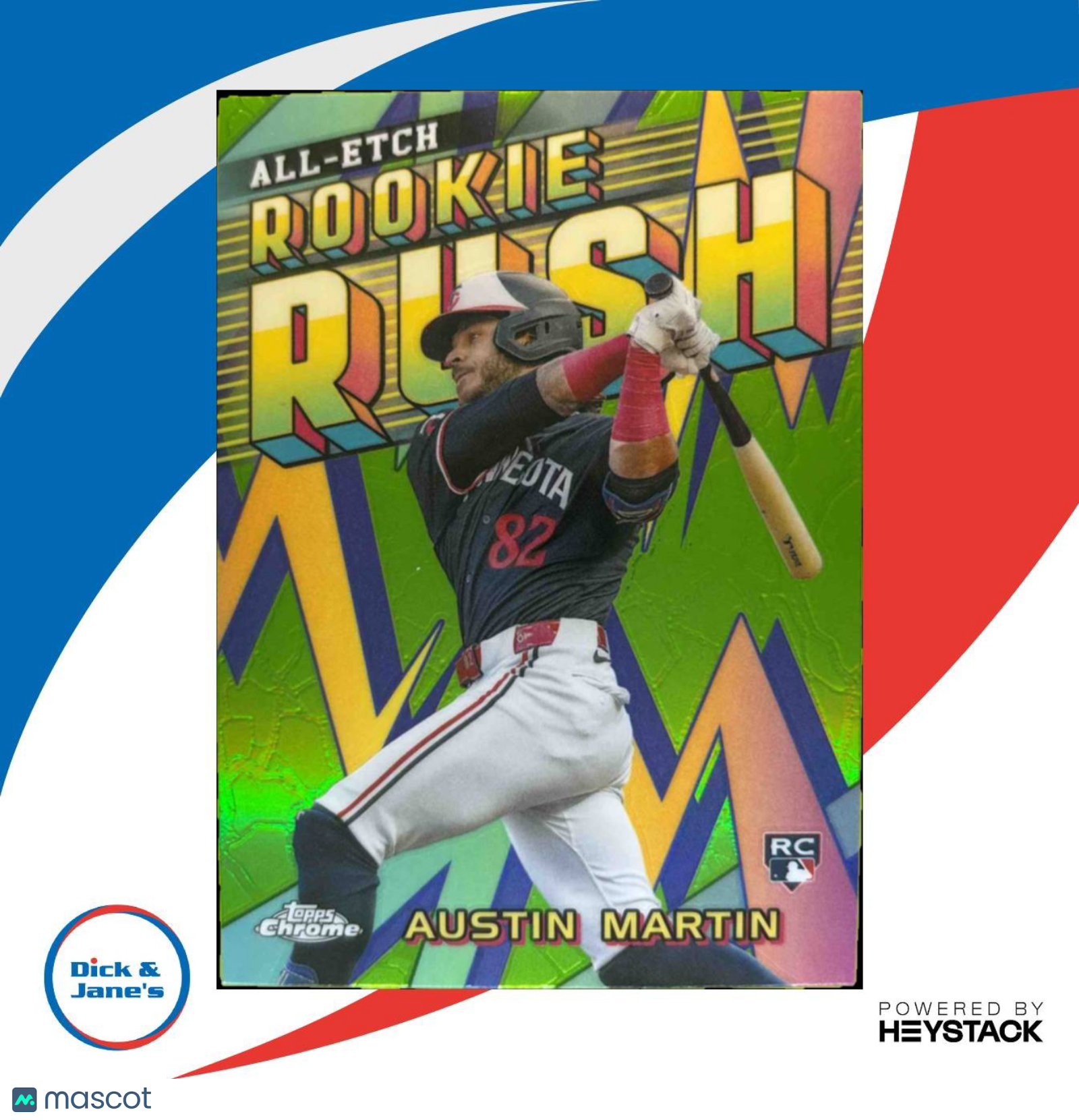 2024 Topps Chrome Update Austin Martin All-Etch Rookie Rush RC Minnesota Twins