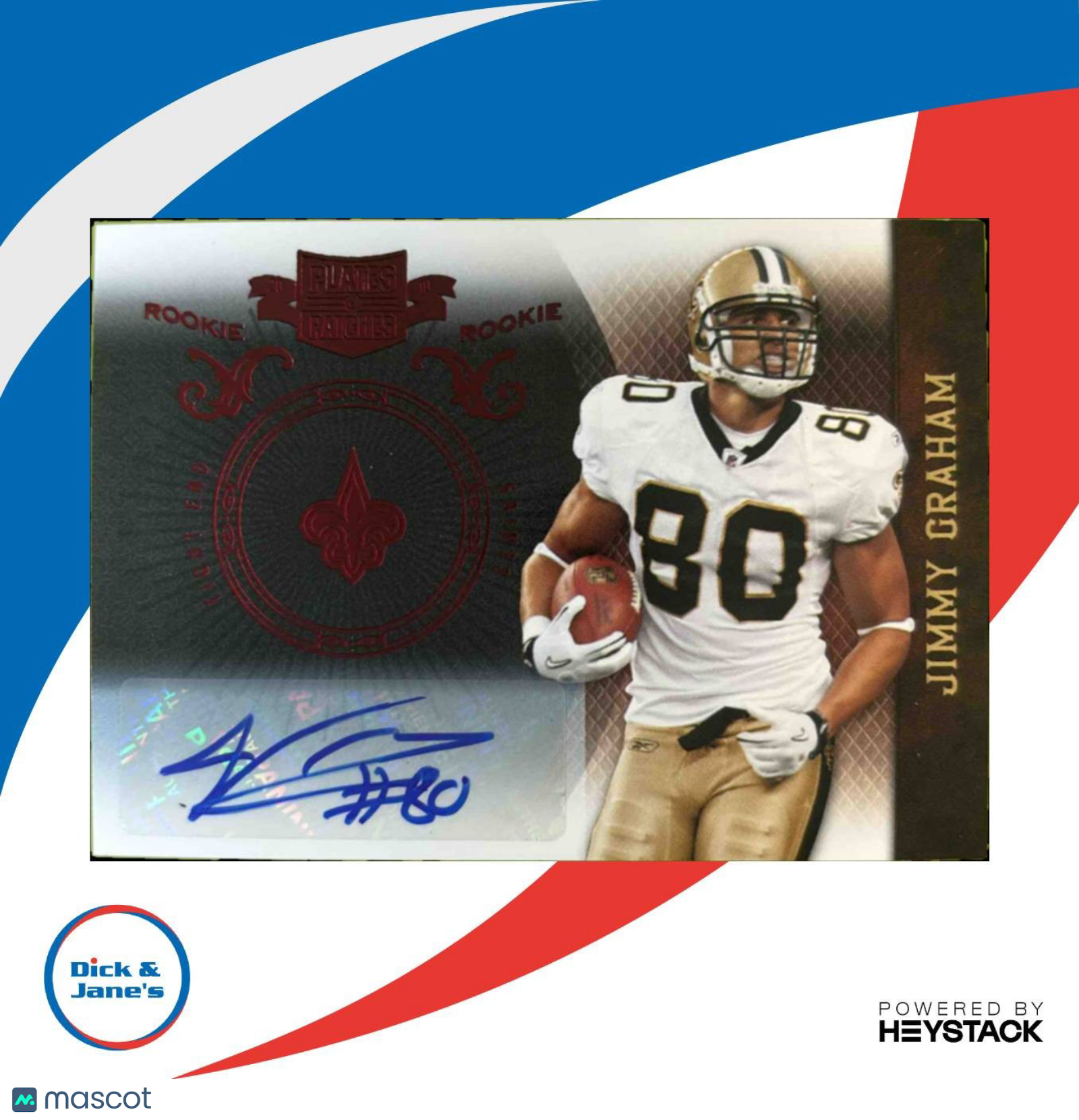 2010 Panini Plates & Patches Jimmy Graham /649 #152 RC Auto New Orleans Saints