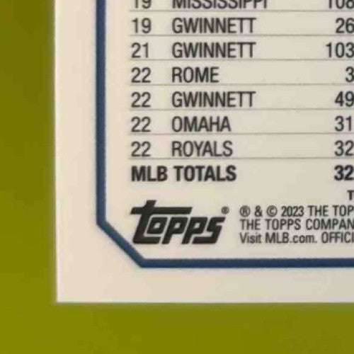 2023 Topps Chrome Drew Waters Rookie Auto Purple Speckle Refractor 52/299 Royals