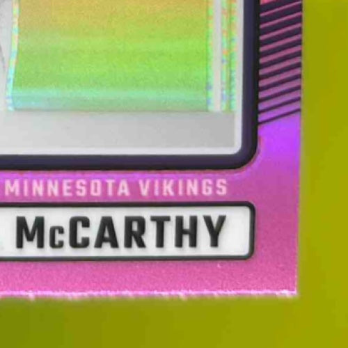 2024 Donruss J.J. McCarthy Optic Rated Rookie Preview Pink 303 Minnesota Vikings