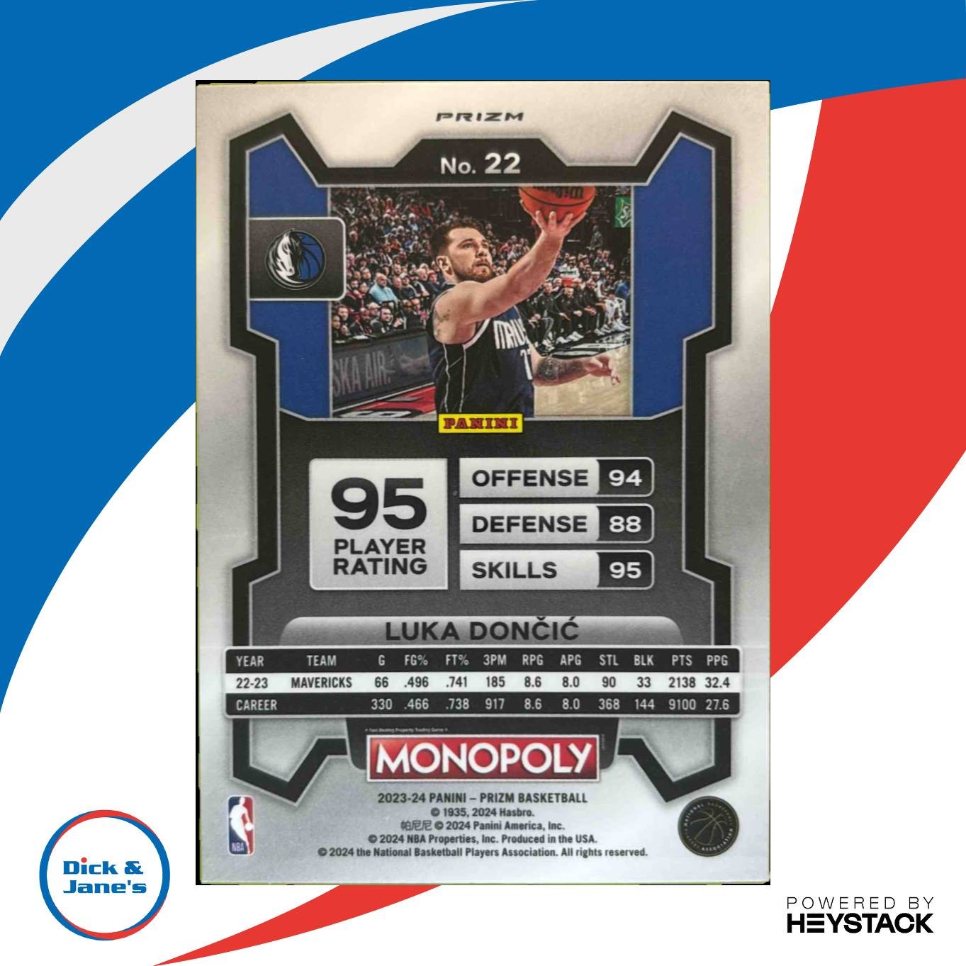 2023-24 Panini Prizm Monopoly Luka Doncic Man Red Pattern #22 Dallas Mavericks