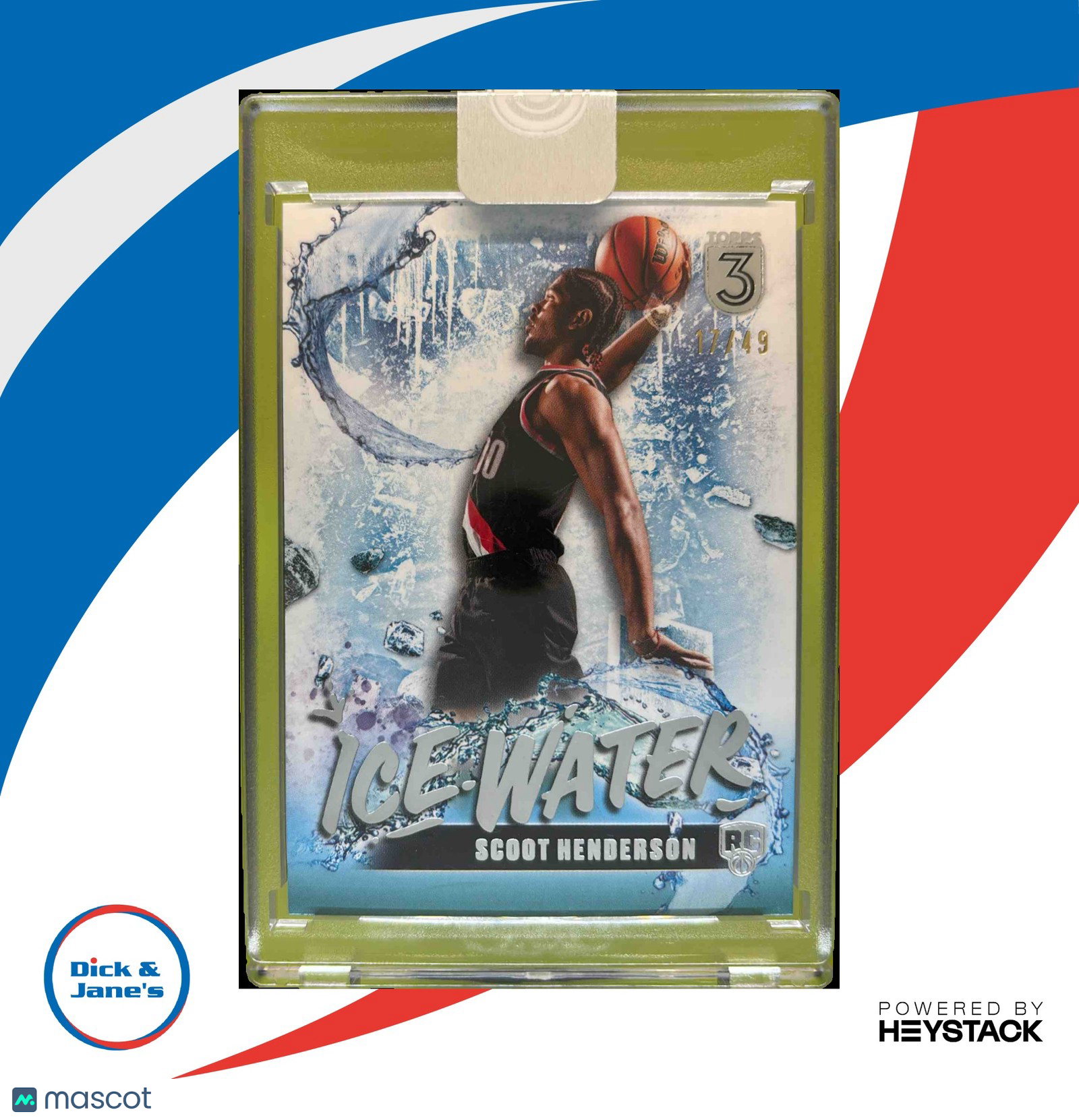 2023-24 Topps 3 Scoot Henderson Ice Water 17/49 #IW-19 RC Portland Trail Blazers
