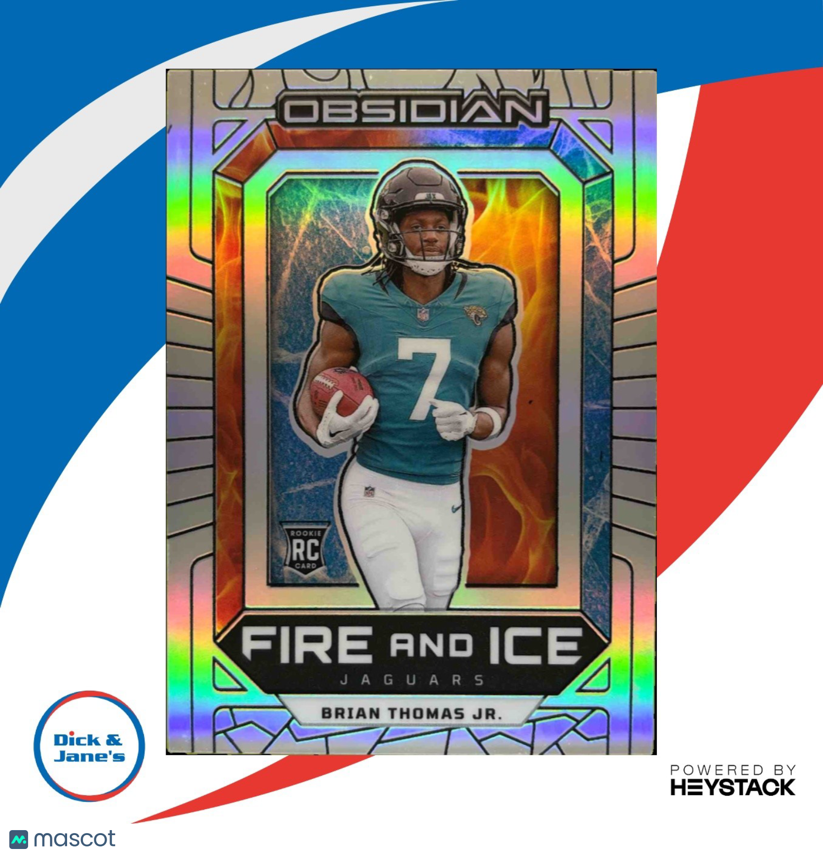 2024 Obsidian Brian Thomas Fire and Ice Silver 60/99 #12 RC Jacksonville Jaguars