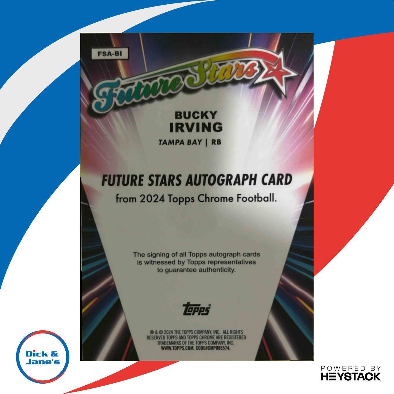 2024 Topps Chrome Bucky Irving Future Stars Auto Yellow Refractor 48/75 RC Tampa