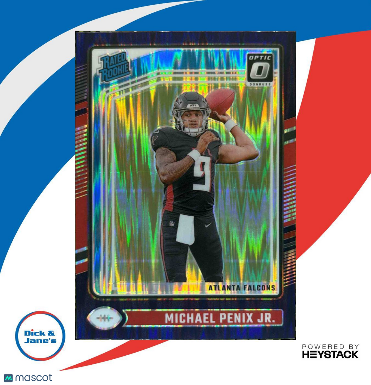 2024 Donruss Optic Michael Penix Jr. Purple Shock Rated Rookie Atlanta Falcons