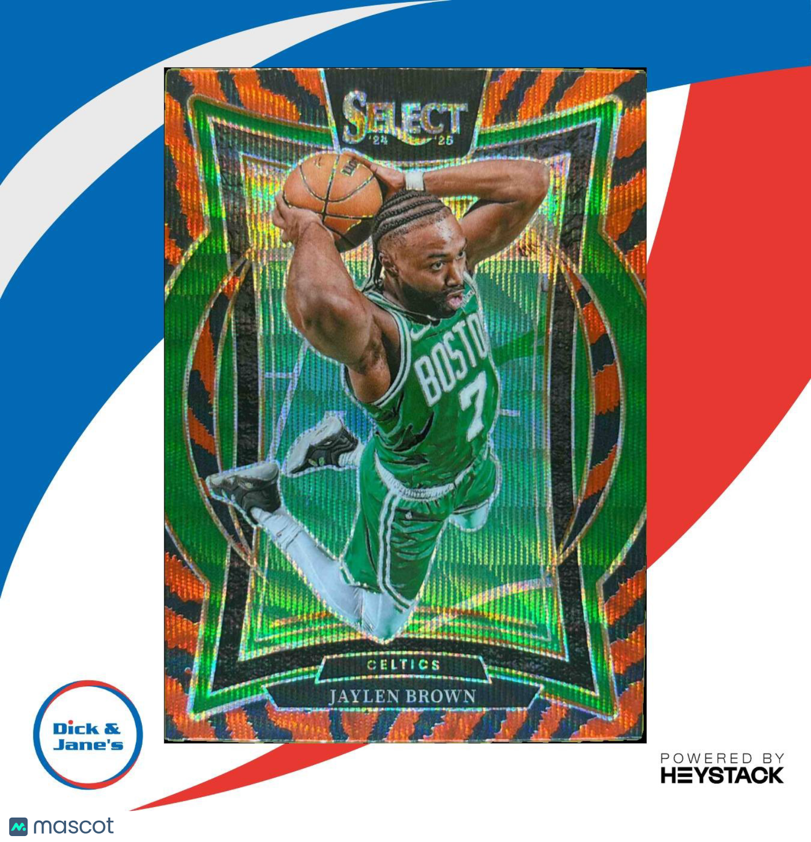 2024-25 Panini Select Jaylen Brown Concourse Tiger Prizm #29 Boston Celtics - Sports Cards