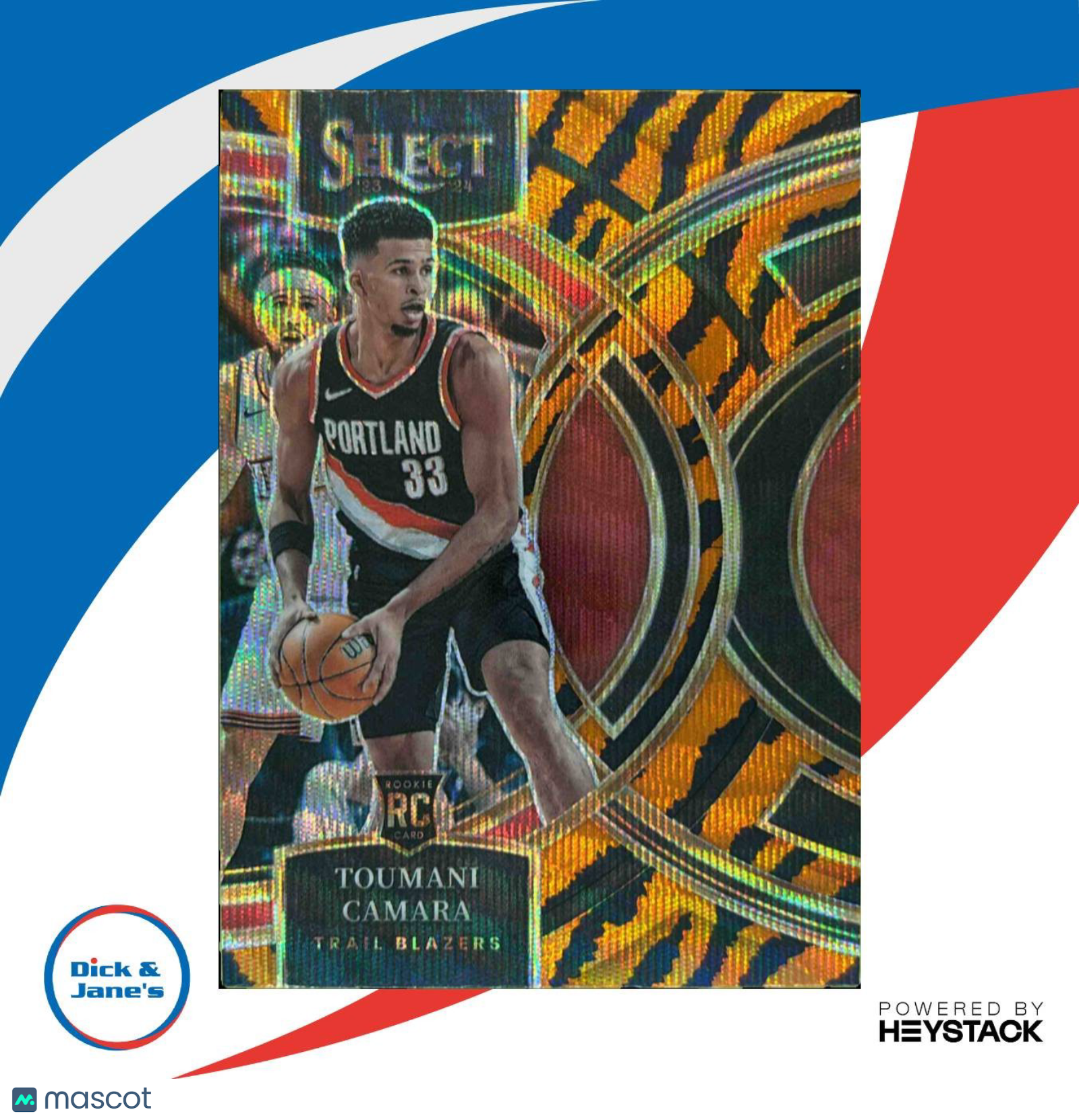 2023-24 Select Toumani Camara Tiger Prizms RC Courtside Portland Trail Blazers - Sports Cards