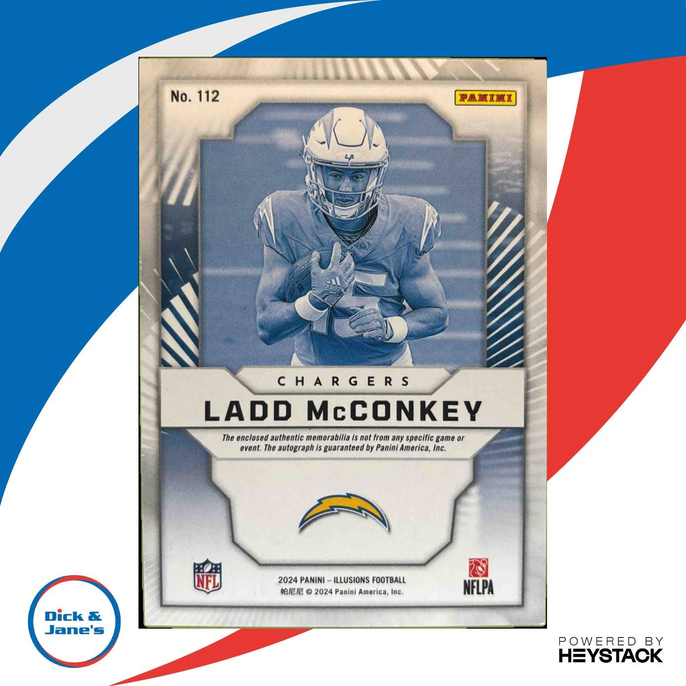 2024 Illusions Ladd McConkey First Impressions Auto Memorabilia Red/199 Chargers - Sports Cards
