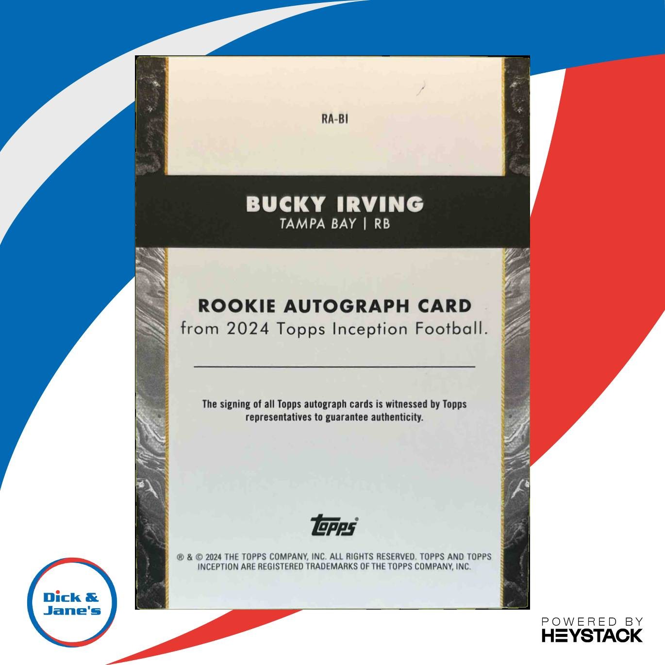 2024 Topps Inception Bucky Irving Rookie Auto #RA-BI RC Tampa Bay Buccaneers - Sports Cards