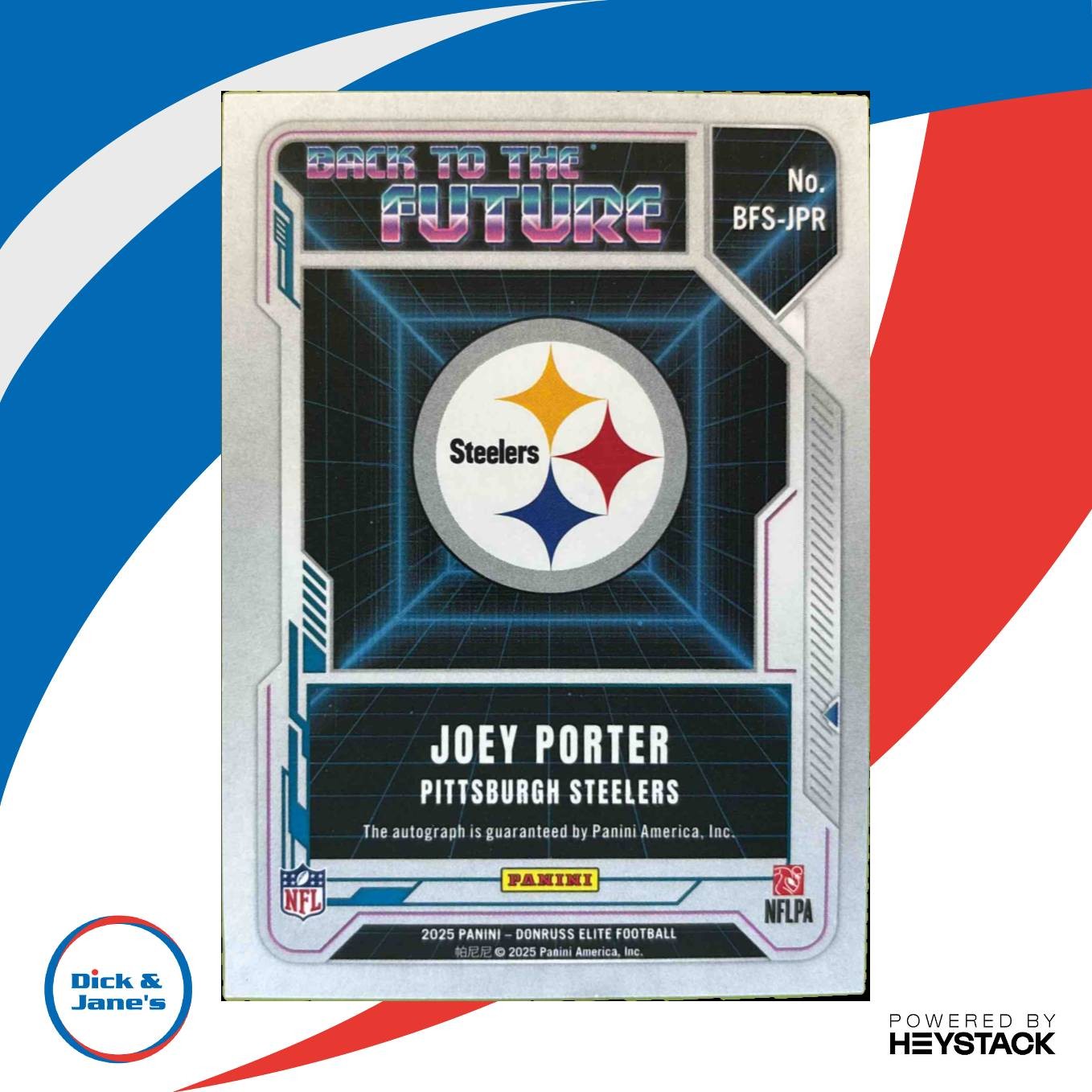 2025 Elite Joey Porter Back to the Future Signatures 25/149 Auto Steelers