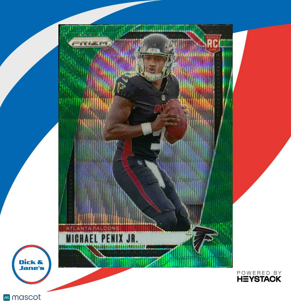 2024 Panini Prizm Michael Penix Jr. Green Wave #378 RC Atlanta Falcons