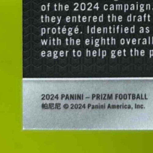 2024 Panini Prizm Michael Penix Jr. Green Wave #378 RC Atlanta Falcons