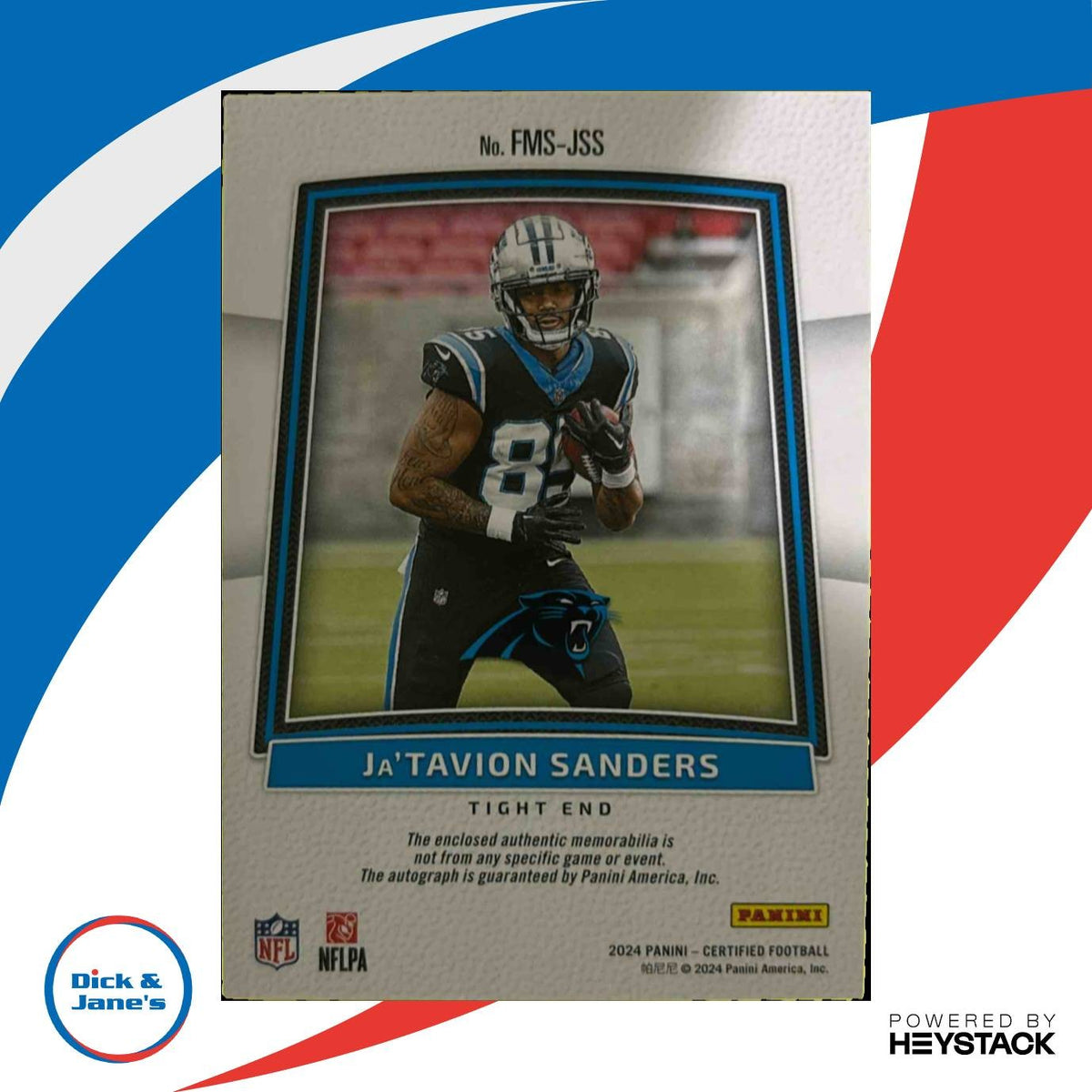 2024 Certified Ja'Tavion Sanders Freshman Fabric Mirror Signatures /399 RC Auto