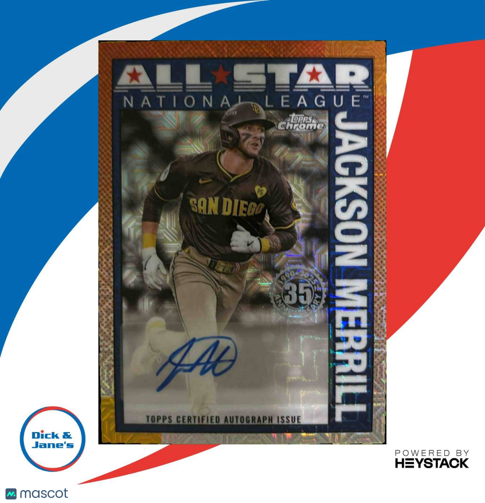 2025 Topps Jackson Merrill 1990 Chrome Silver Pack All Stars Auto San Diego