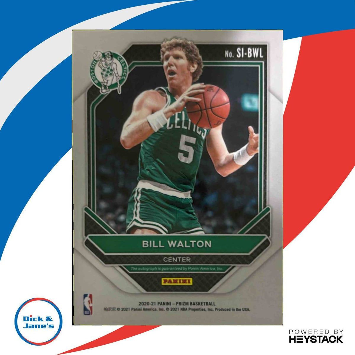 2020-21 Panini Prizm Bill Walton Signatures #SI-BWL Auto Boston Celtics