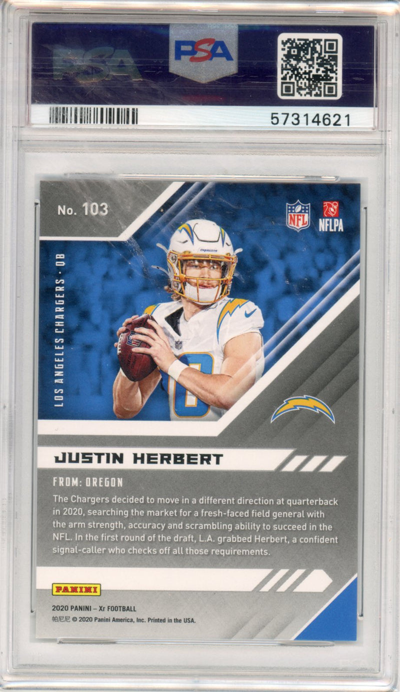 2020 Panini XR White /75 Justin Herbert Rookie