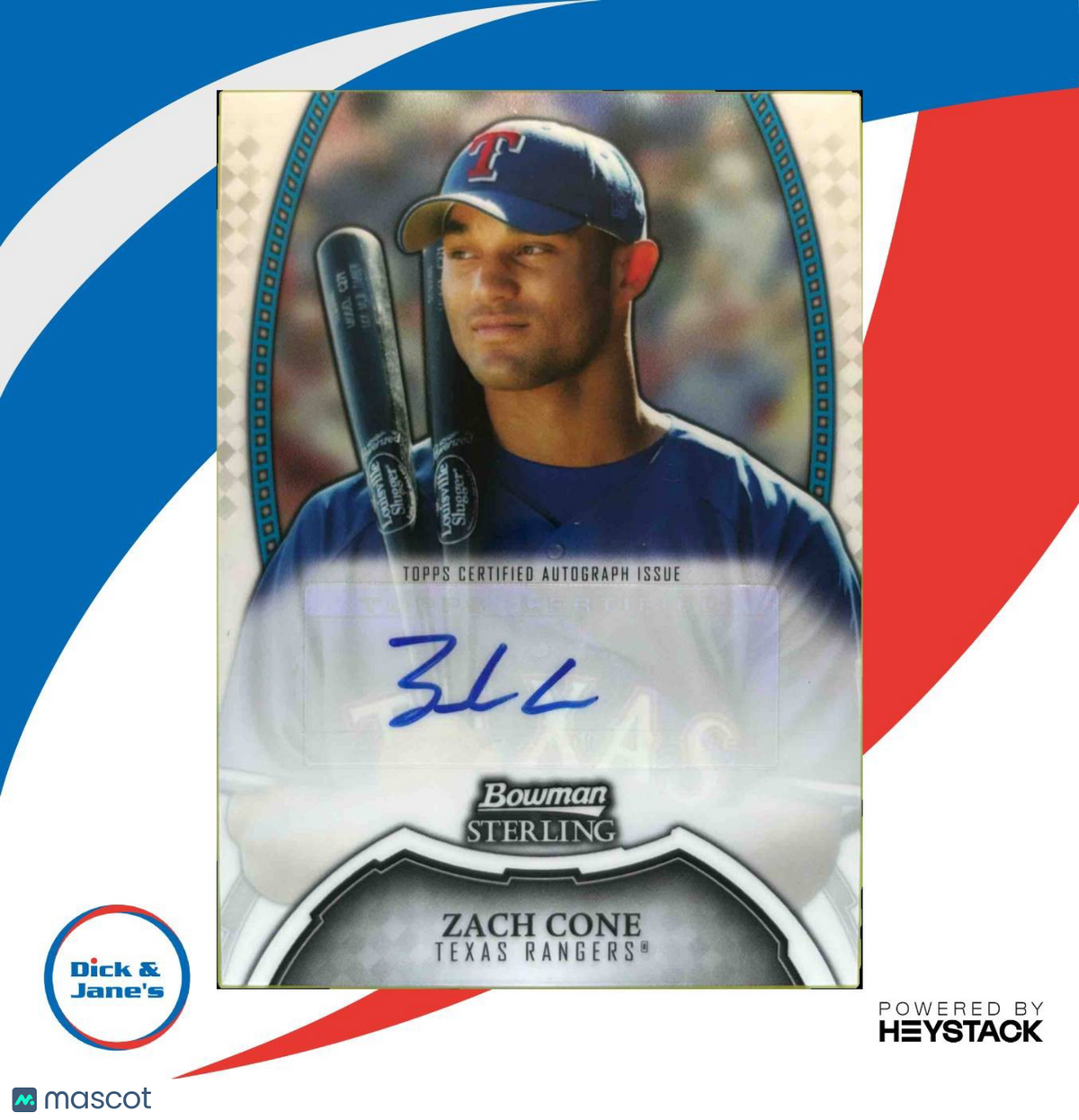 2011 Bowman Sterling Zach Cone Prospect Auto #BSP-ZC Texas Rangers