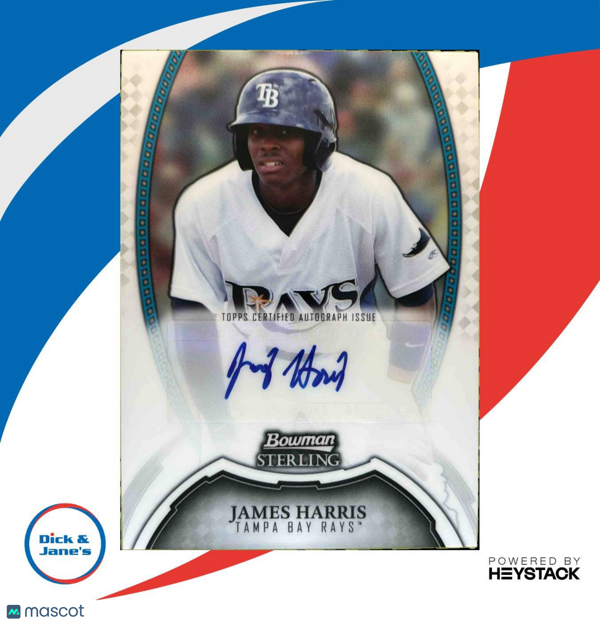 2011 Bowman Sterling James Harris Prospect Auto #BSP-JHA Tampa Bay Rays