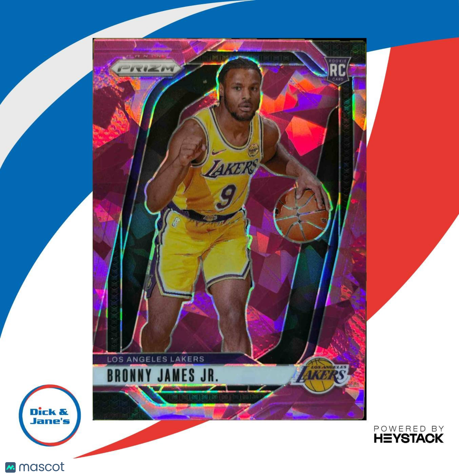 2024-25 Panini Prizm Bronny James Jr. Pink Ice #243 RC Los Angeles Lakers DJ2