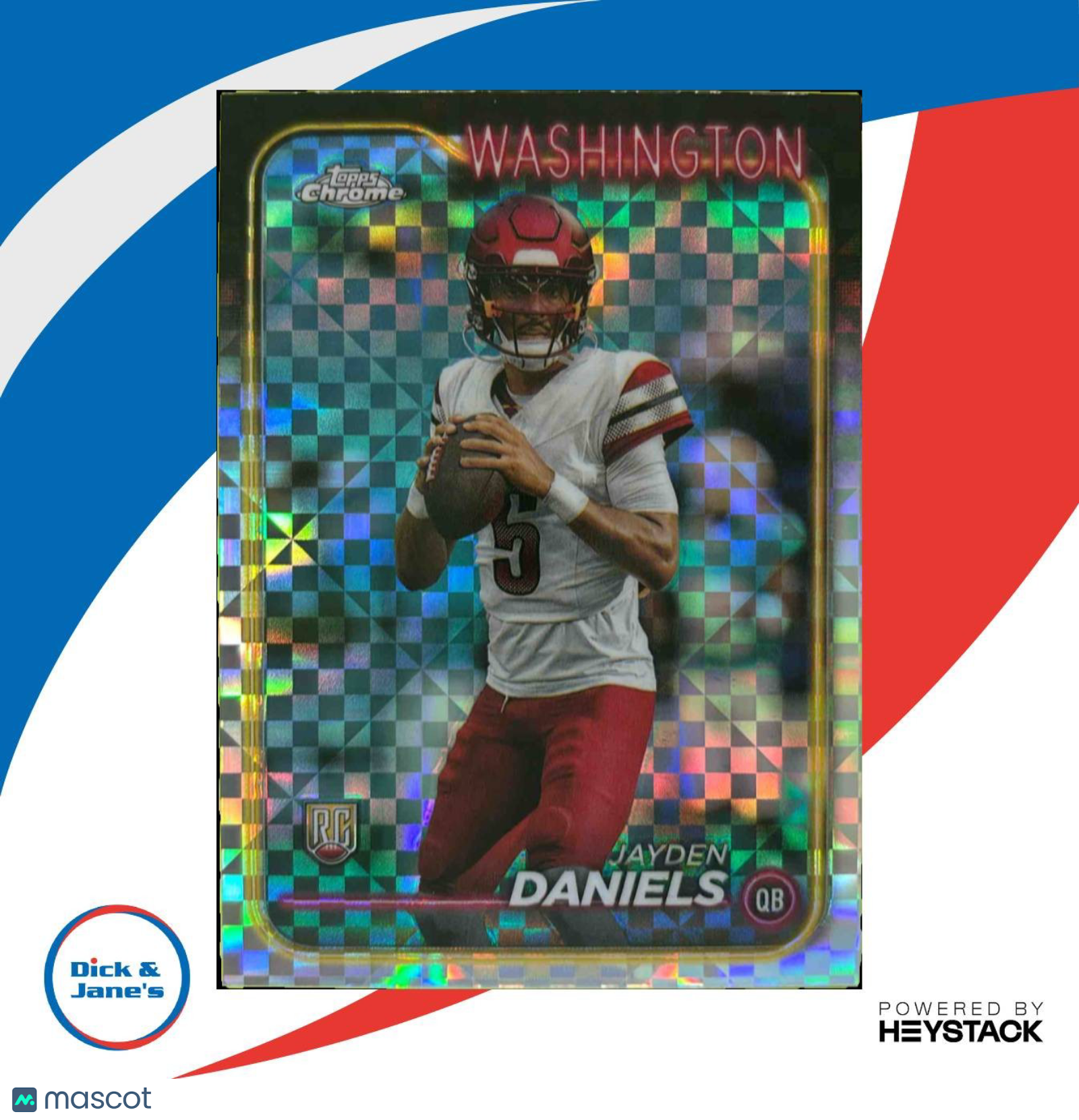 2024 Topps Chrome Jayden Daniels X-Fractor #201 RC Washington Commanders