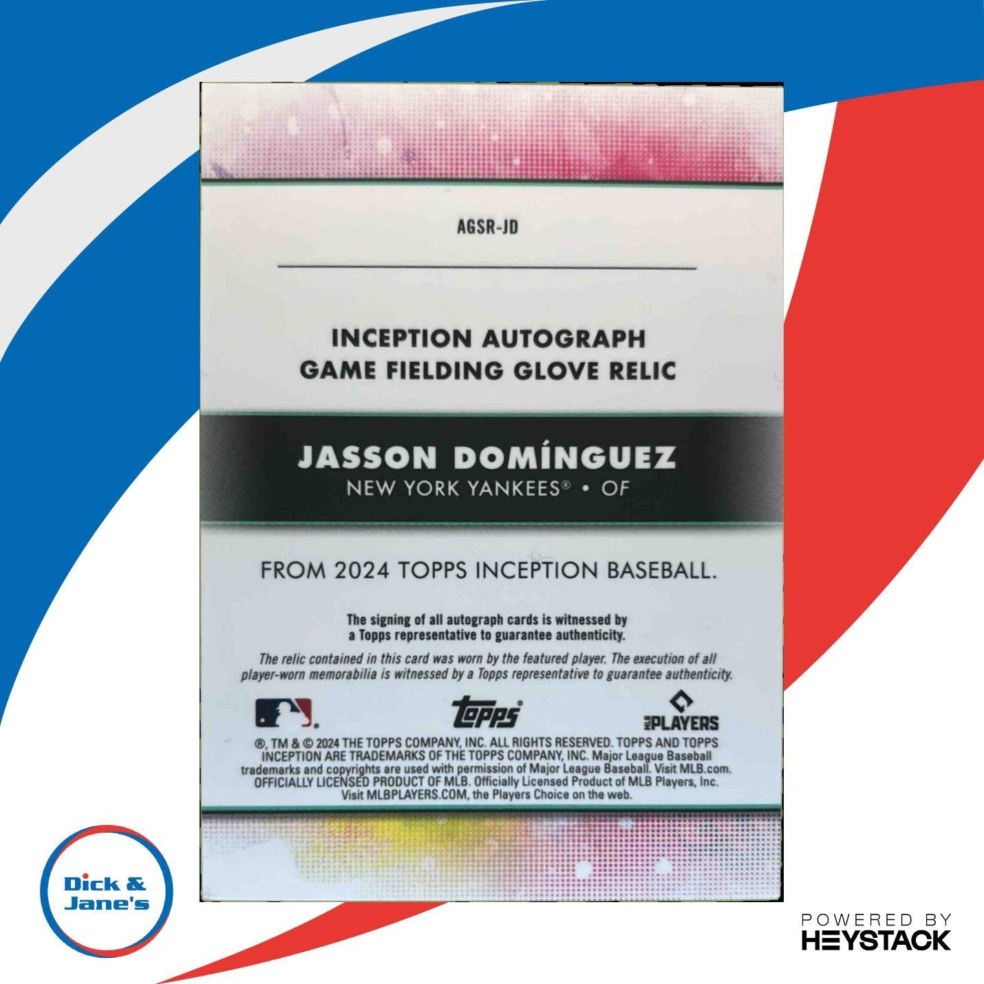 2024 Topps Inception Jasson Dominguez Auto Relic Cards Fielding Glove 11/25 NYY