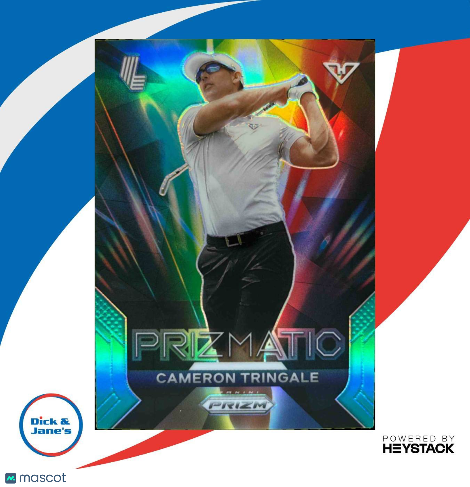 2024 Panini Prizm LIV Cameron Tringale Prizmatic Teal Prizms 55/199 HyFlyers GC