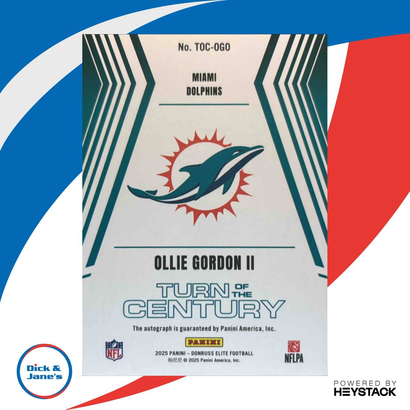 2025 Donruss Elite Ollie Gordon II Turn of the Century Auto 137/499 Rookie Miami