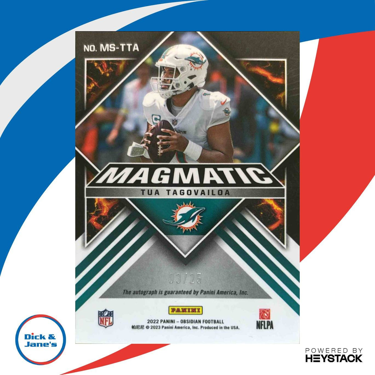 2022 Obsidian Tua Tagovailoa Magmatic Signatures Electric Etch Orange 3/25 Auto