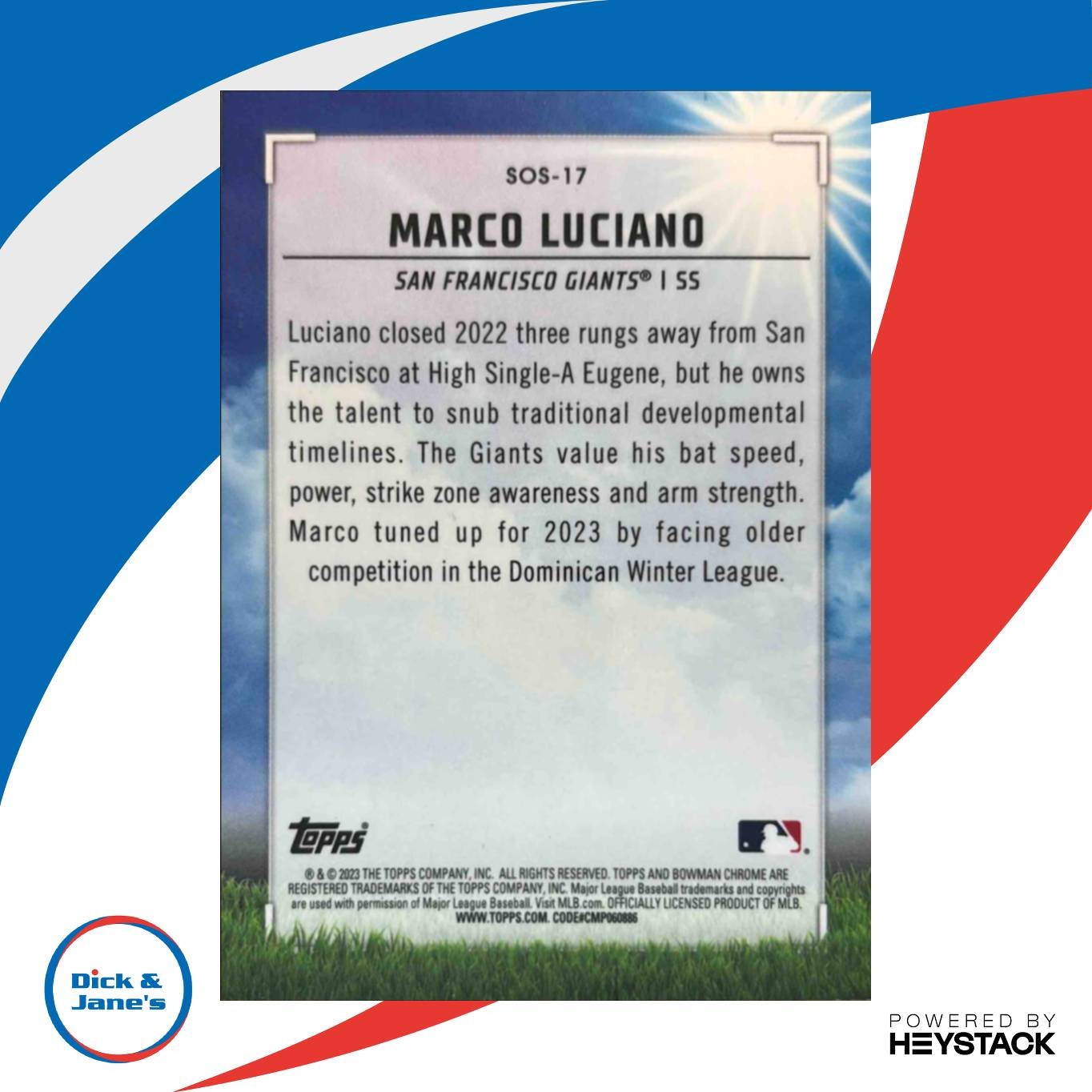 2023 Bowman Marco Luciano Sights on September Mega Box Mojo Refractor SF Giants