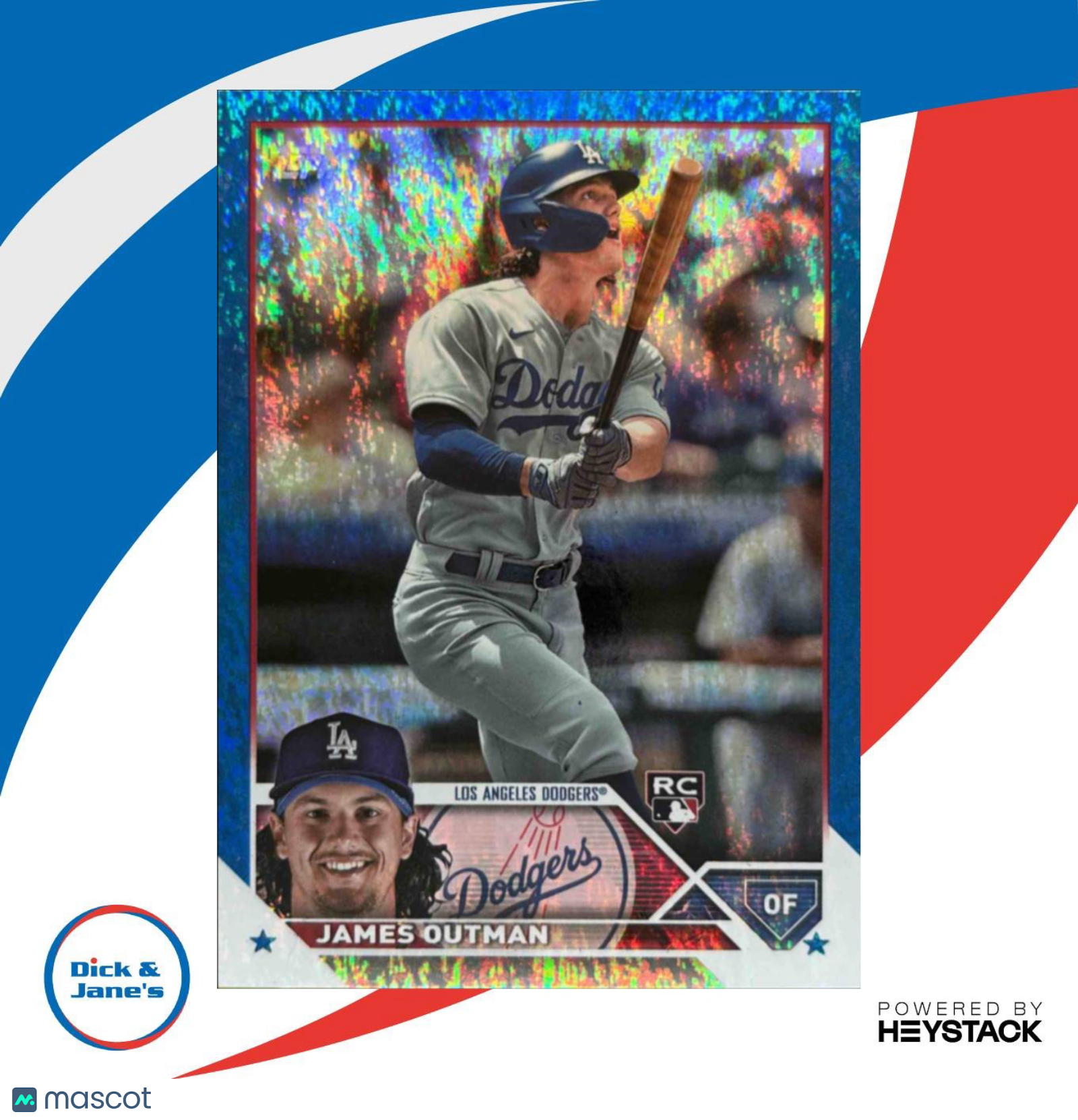 2023 Topps James Outman Blue Foilboard 28/999 #395 RC Los Angeles Dodgers