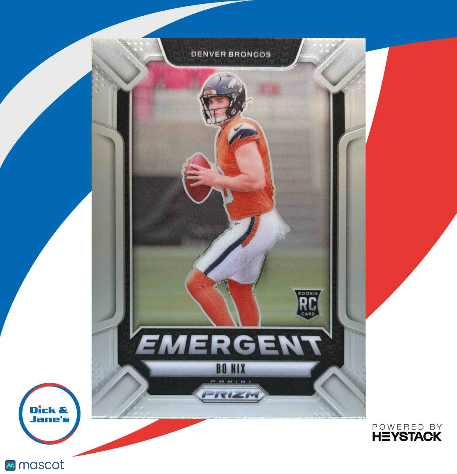 2024 Panini Prizm Bo Nix Emergent #3 RC Denver Broncos