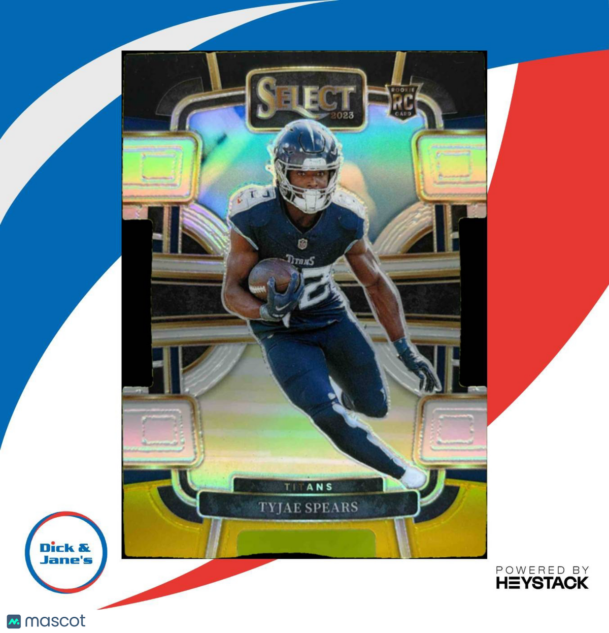 2023 Select Tyjae Spears Black and Gold Prizms Die Cut #97 RC Tennessee Titans