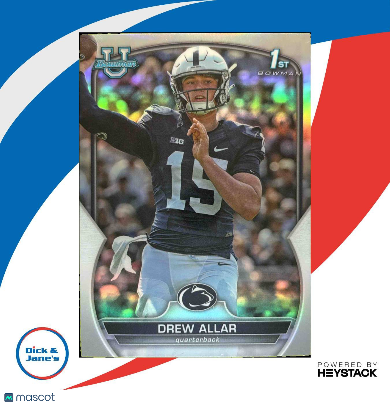 2022 Bowman University Chrome Drew Allar Refractor #59 Penn State Nittany Lions