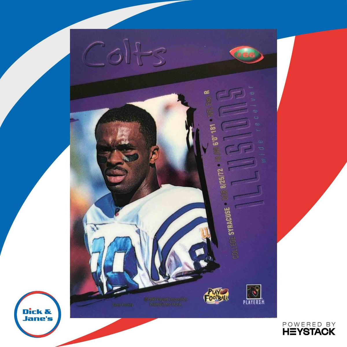 1996 Playoff Illusions Marvin Harrison Spectralusion Elite RC Indianapolis Colts
