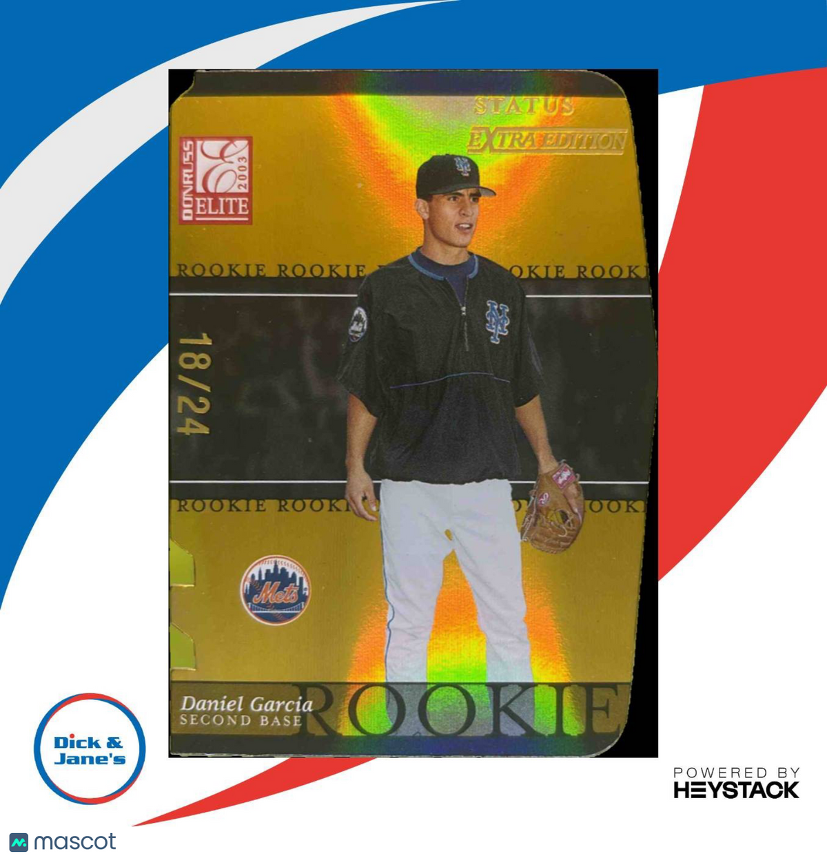 2003 Elite Extra Edition Draft Danny Garcia Status Gold /24 #55 RC New York Mets