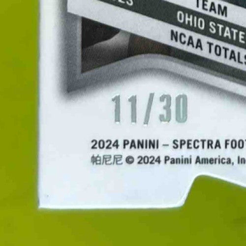 2024 Spectra Marvin Harrison Jr. Neon Green Die-Cut 11/30 RC Arizona Cardinals